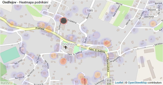 Ondřejov - mapa podnikání