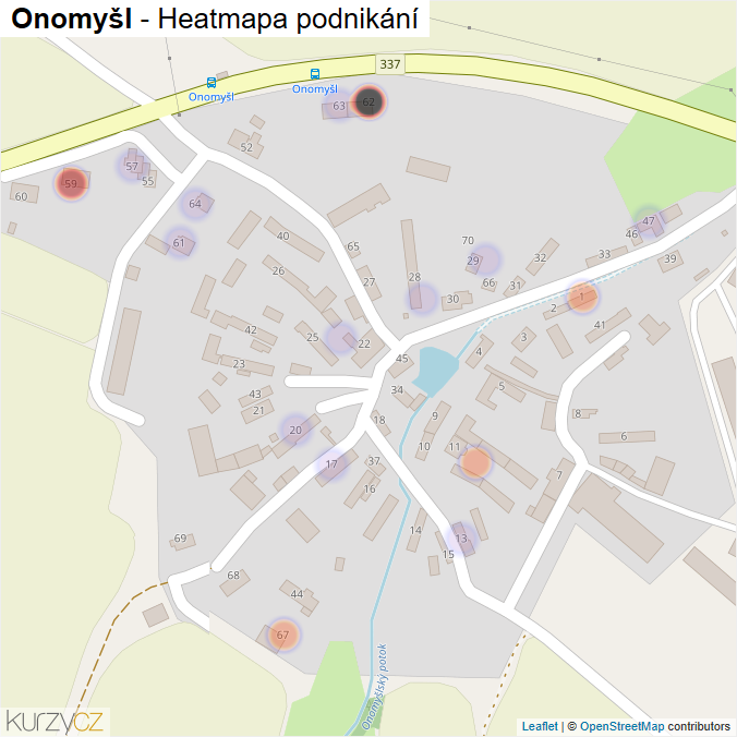 Mapa Onomyšl - Firmy v části obce.