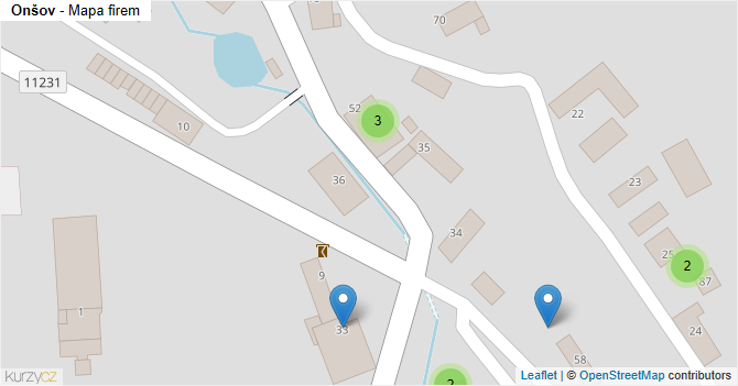 Onšov - mapa firem