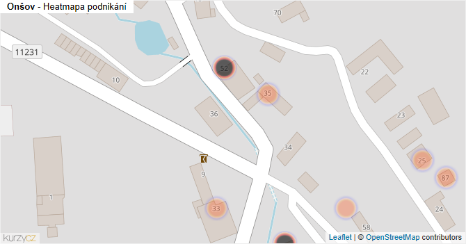 Onšov - mapa podnikání