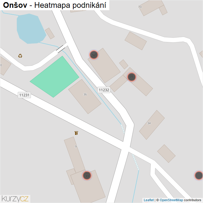 Mapa Onšov - Firmy v obci.