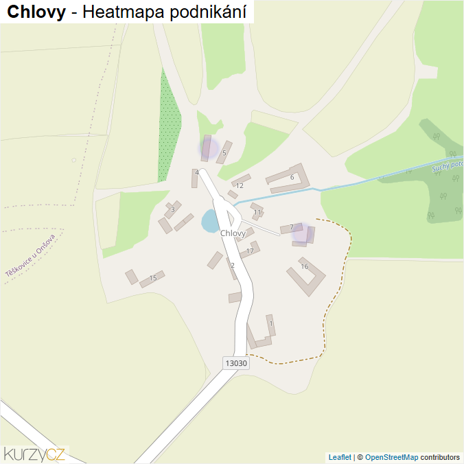 Mapa Chlovy - Firmy v části obce.