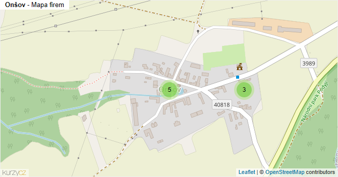 Onšov - mapa firem