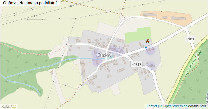 Onšov - mapa podnikání