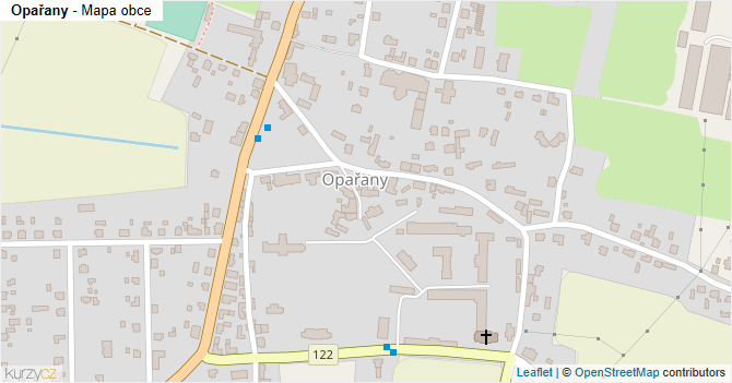 Opařany - mapa obce