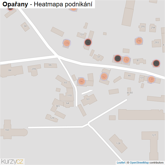 Mapa Opařany - Firmy v obci.