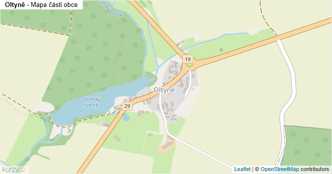 Oltyně - mapa části obce