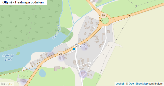 Oltyně - mapa podnikání