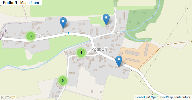 Podboří - mapa firem