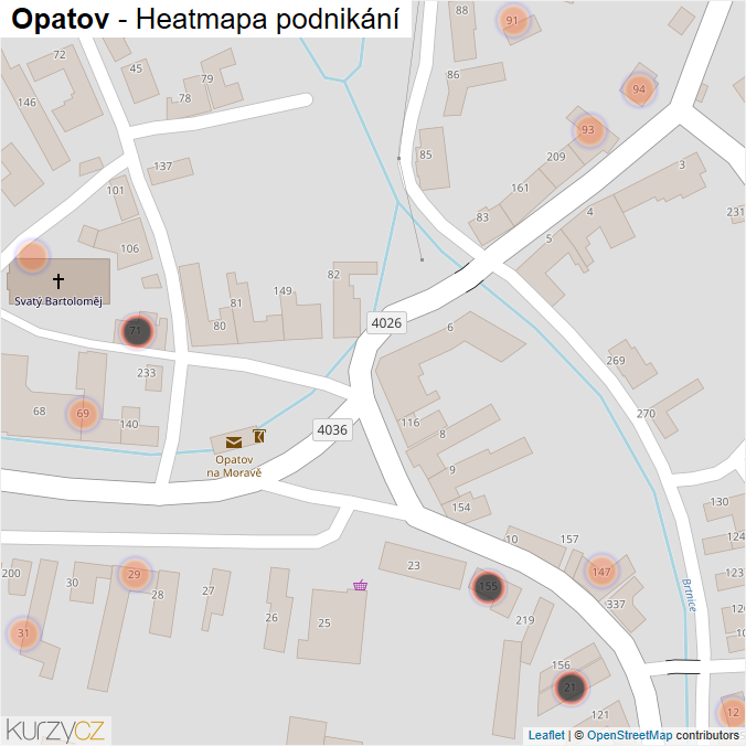 Mapa Opatov - Firmy v obci.