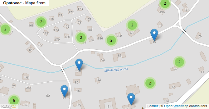 Opatovec - mapa firem