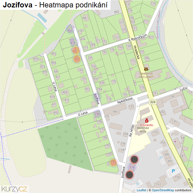 Mapa Jozífova - Firmy v ulici.