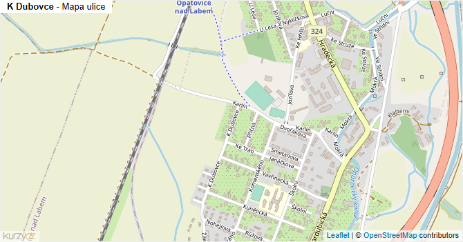 K Dubovce - mapa ulice