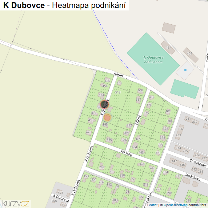 Mapa K Dubovce - Firmy v ulici.