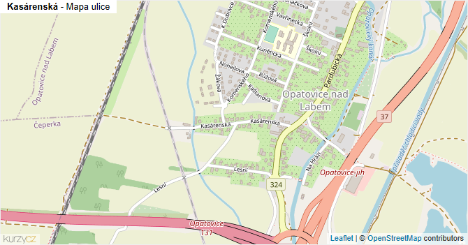 Kasárenská - mapa ulice