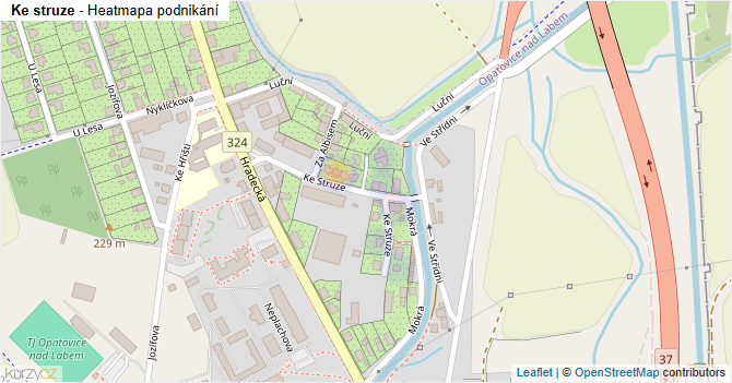 Ke struze - mapa podnikání