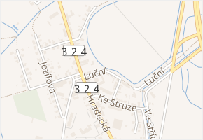 Luční v obci Opatovice nad Labem - mapa ulice