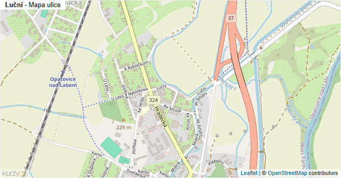 Luční - mapa ulice