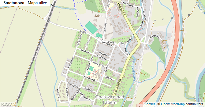 Smetanova - mapa ulice
