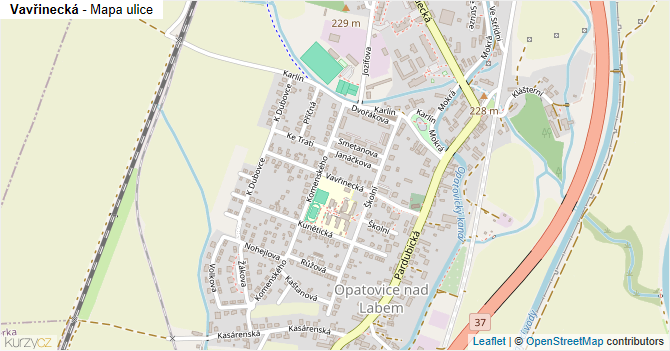 Vavřinecká - mapa ulice