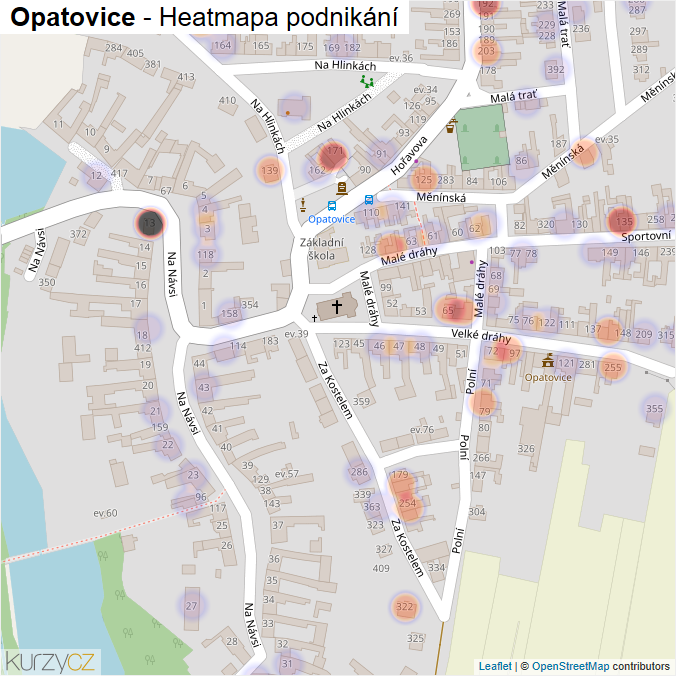 Mapa Opatovice - Firmy v části obce.