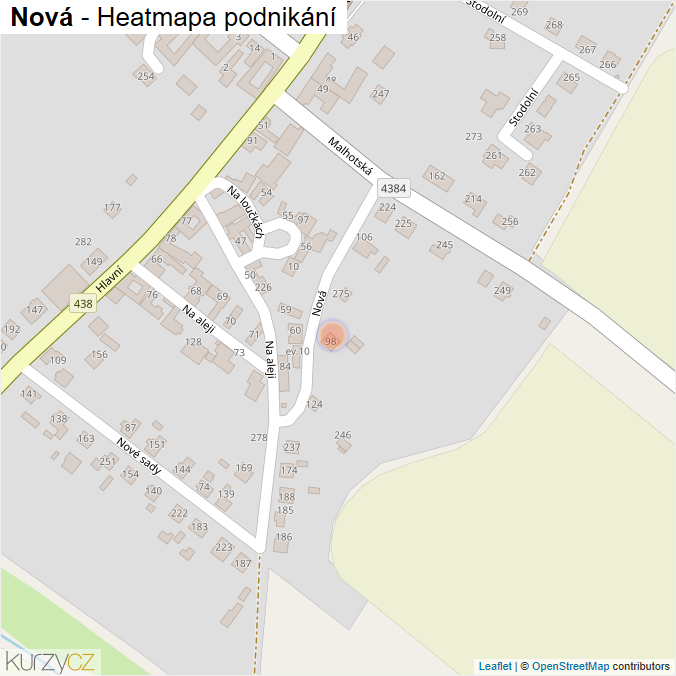 Mapa Nová - Firmy v ulici.