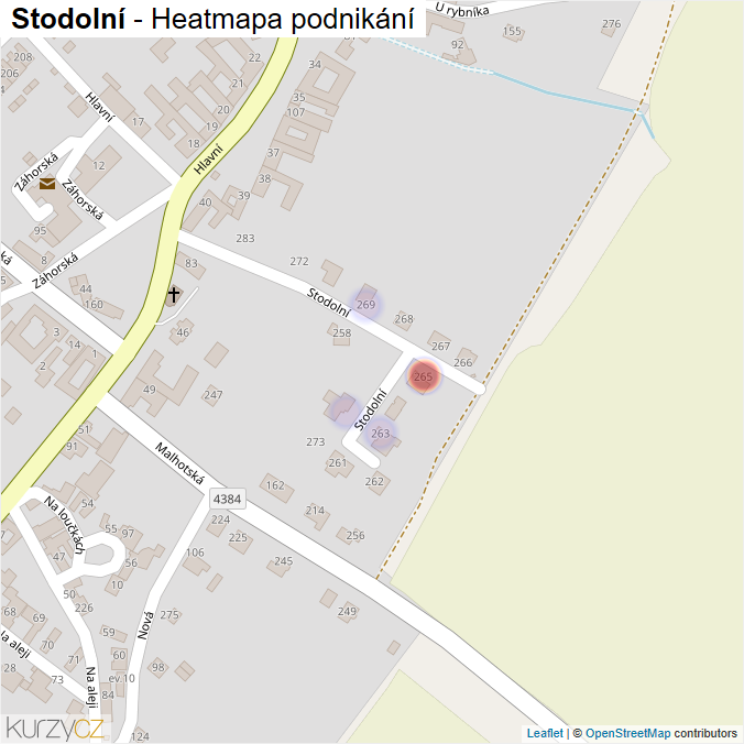 Mapa Stodolní - Firmy v ulici.