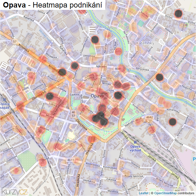 Mapa Opava - Firmy v obci.