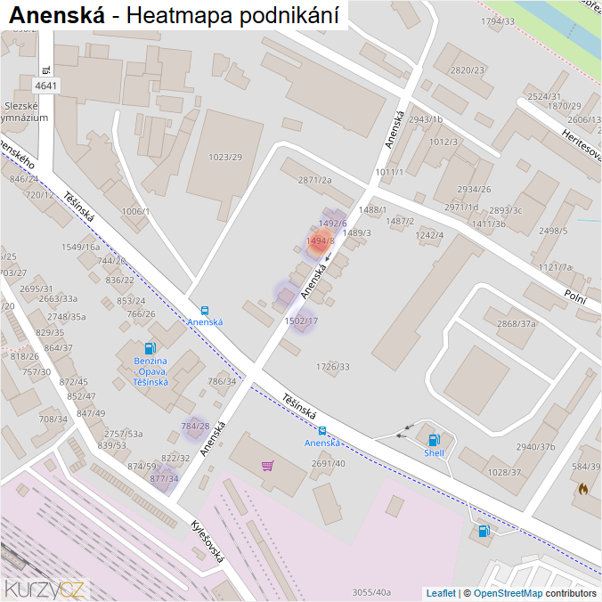 Mapa Anenská - Firmy v ulici.