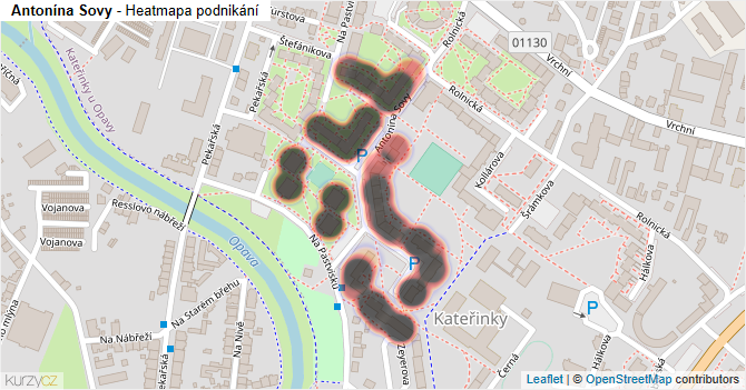 Antonína Sovy - mapa podnikání