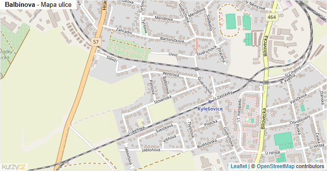 Balbínova - mapa ulice
