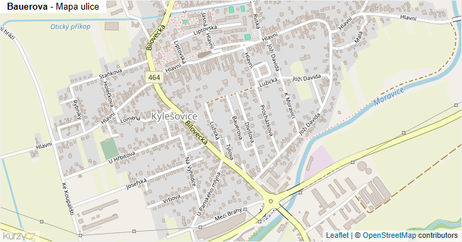 Bauerova - mapa ulice