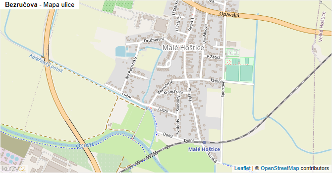 Bezručova - mapa ulice