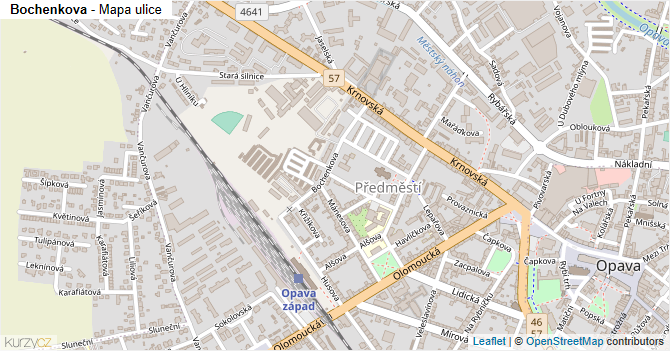Bochenkova - mapa ulice
