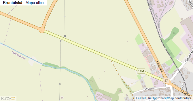Bruntálská - mapa ulice