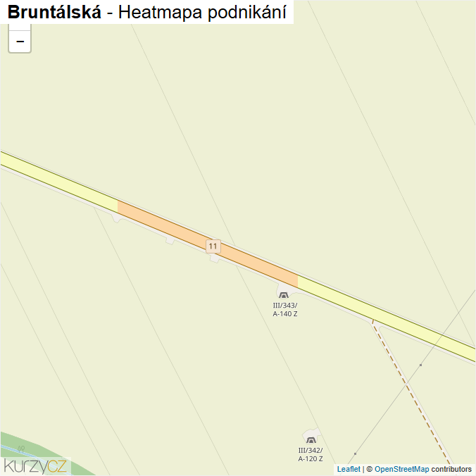 Mapa Bruntálská - Firmy v ulici.