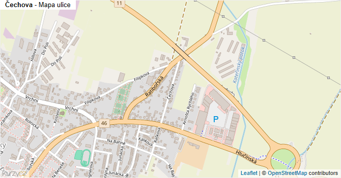 Čechova - mapa ulice