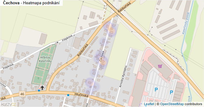 Čechova - mapa podnikání