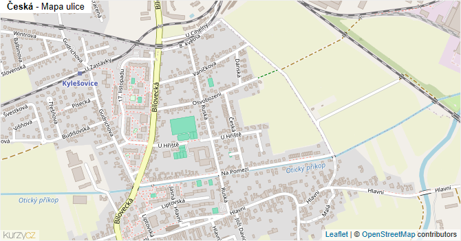 Česká - mapa ulice