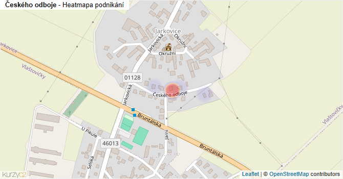 Českého odboje - mapa podnikání