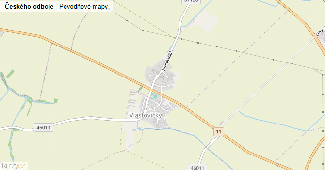Českého odboje - záplavové mapy stoleté vody