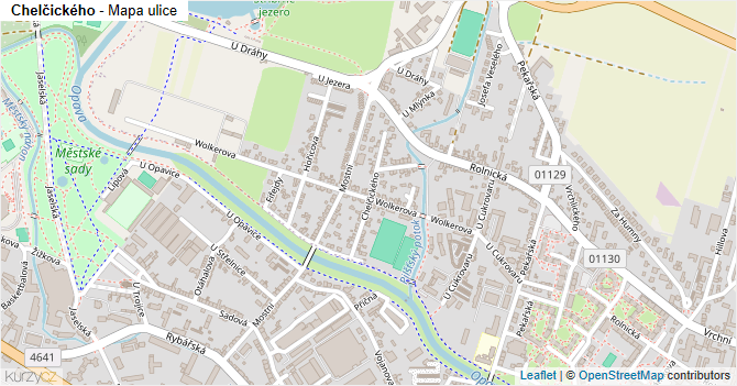 Chelčického - mapa ulice