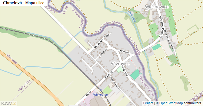 Chmelová - mapa ulice