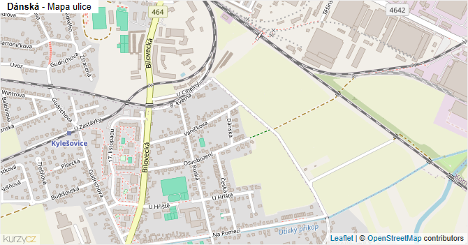 Dánská - mapa ulice