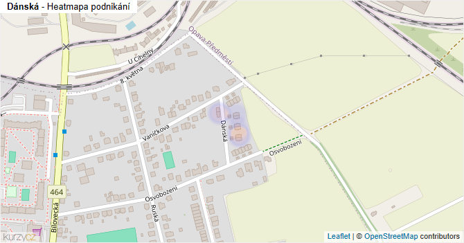 Dánská - mapa podnikání