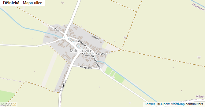 Dělnická - mapa ulice