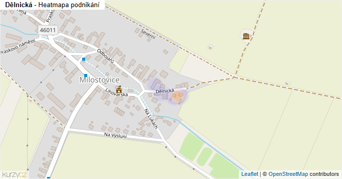 Dělnická - mapa podnikání