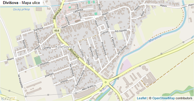 Divišova - mapa ulice