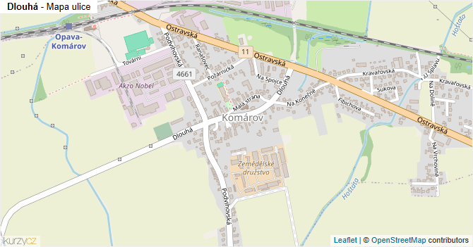 Dlouhá - mapa ulice