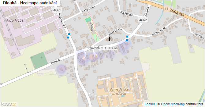 Dlouhá - mapa podnikání